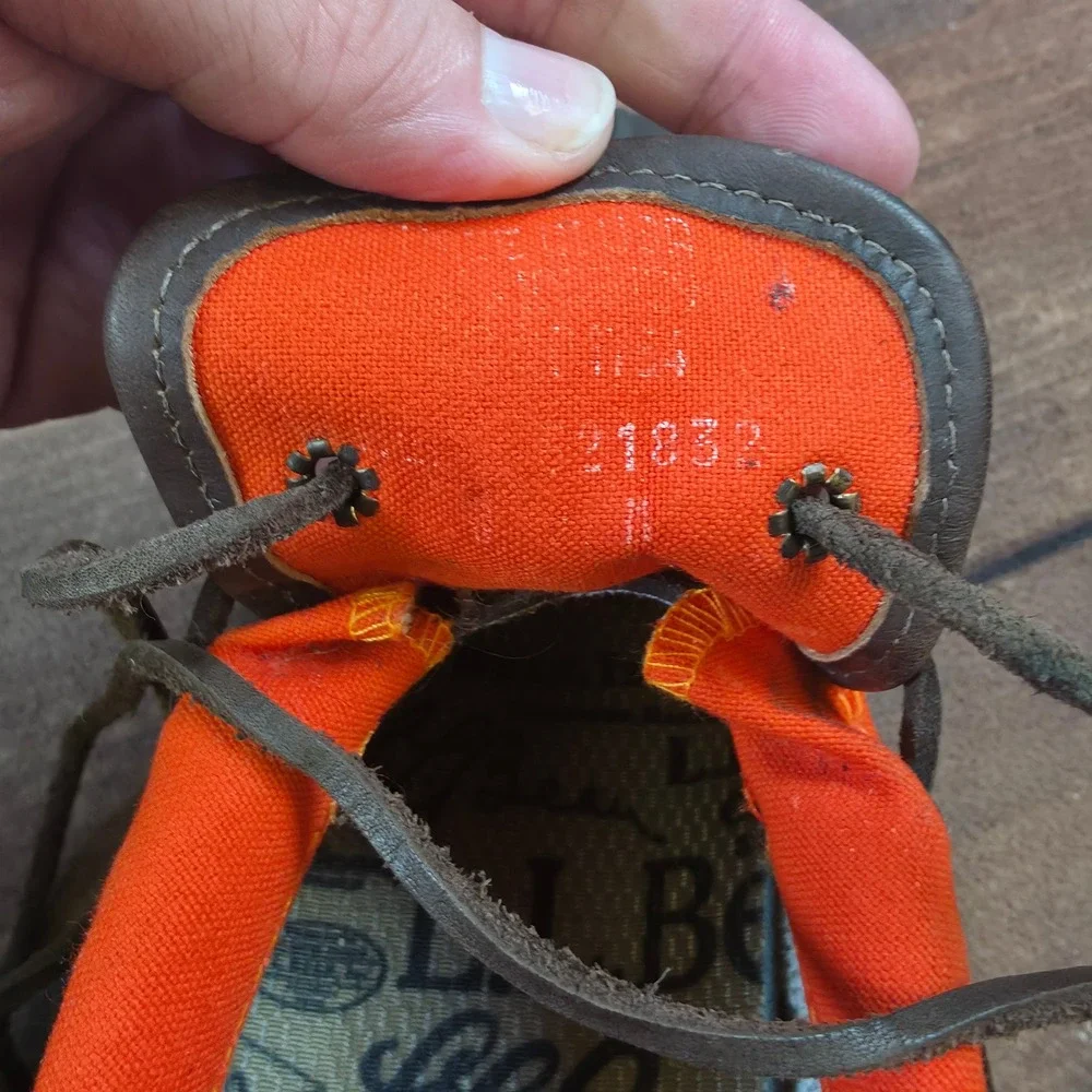 LL Bean Duck Boots Womens 7.5 Brown Orange Slip On Waterproof Moccasin Shoes